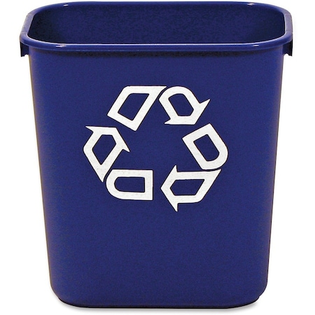Rubbermaid Commercial 3.25 gal Rectangular 13 QT Standard Deskside Recycling Wastebasket, Blue, Resin RCP295573BE